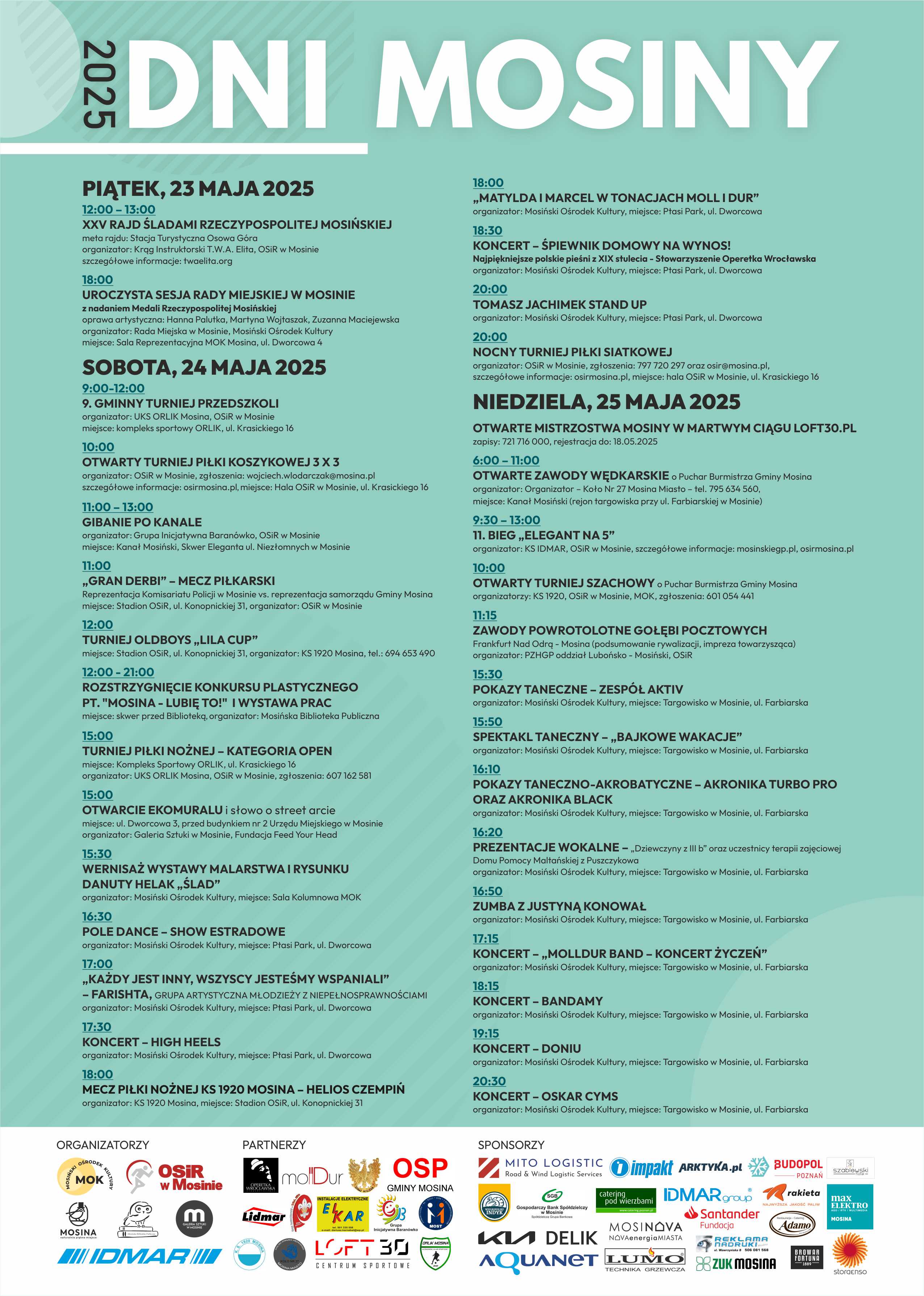 Plakat - program Dni Mosiny